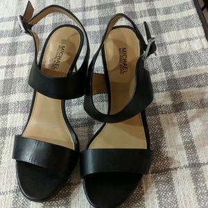 Sexy black leather heels